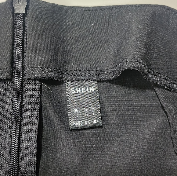 Black Mini Skirt with Ruched Ruffle - Picture 3 of 3